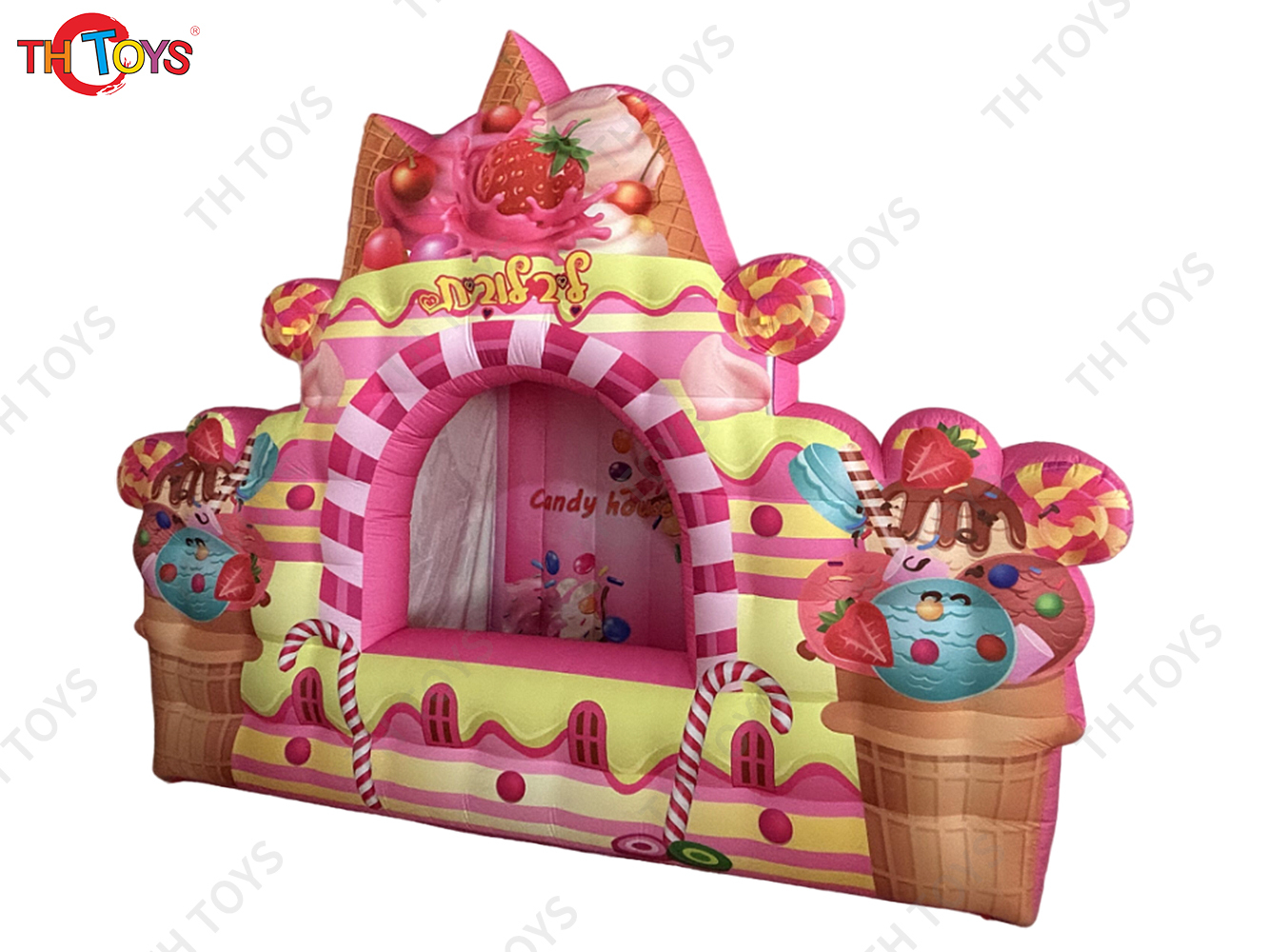 outdoor Inflatable ice cream Tent, customized Inflatable Candy Kiosk portable Pink Inflatable Ice Cream Booth