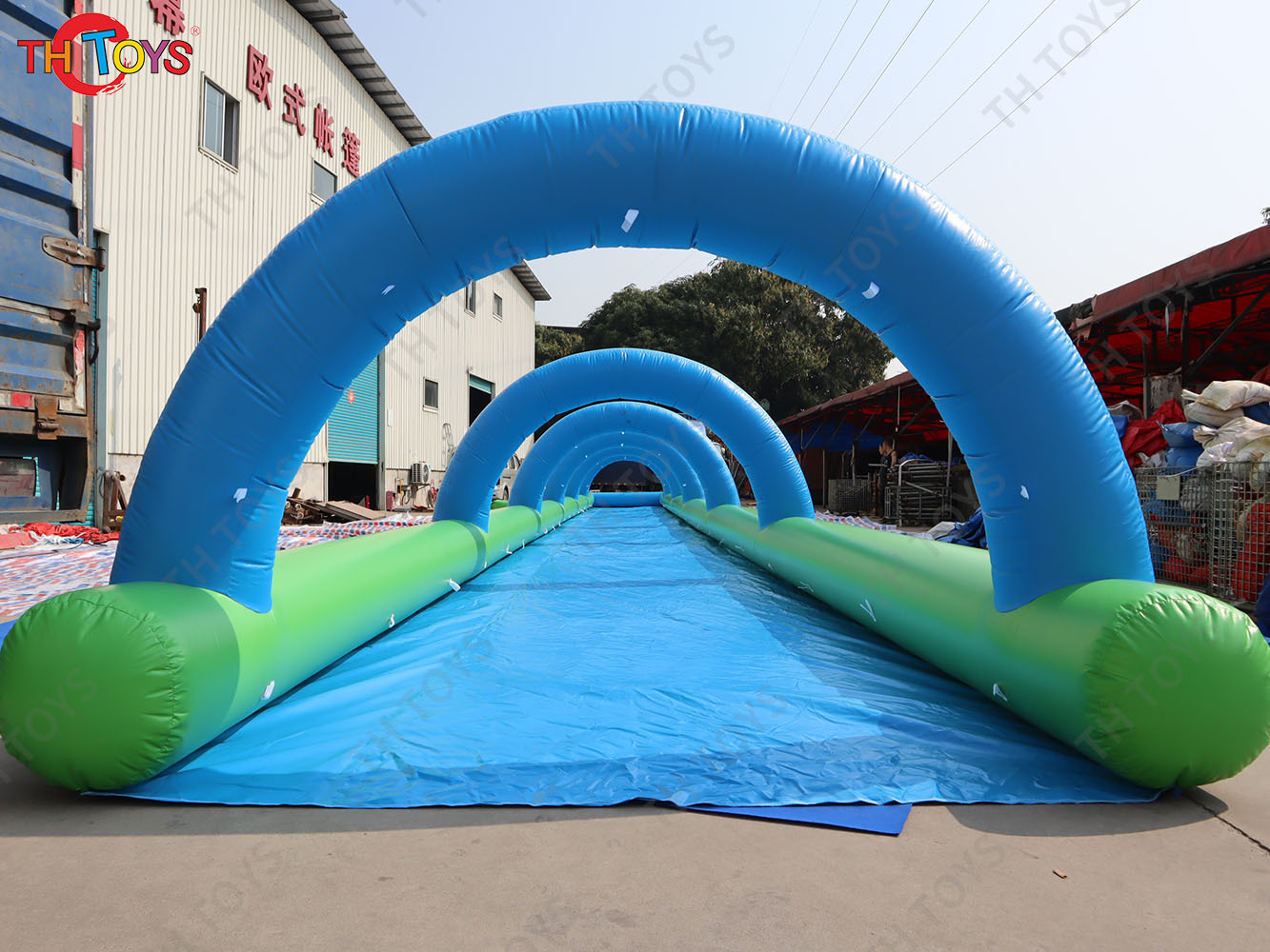 Commercial Inflatable Water Slide Outdoor Playground Inflatable Wet Slider Slip Summer Fun