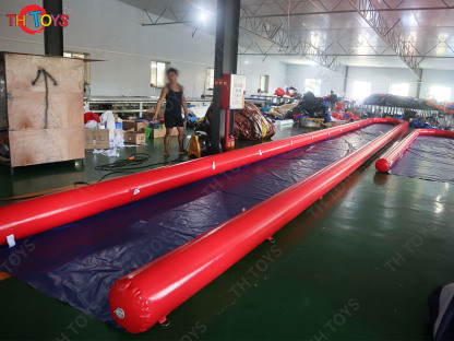 Big Inflatable Slip Slide Water Wet Slider with Arches for Water Tubes Adults and Kids Slip City Fun Game Toys