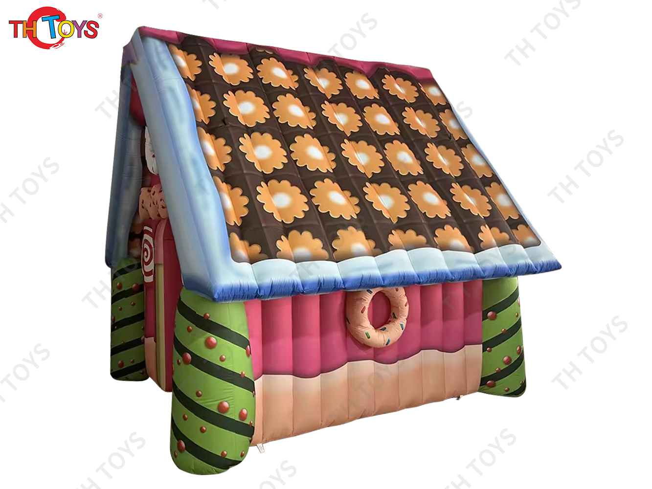 fast air ship to door, inflatable Santa grotto candy Christmas house cabin tent for yard shopping mall decoration