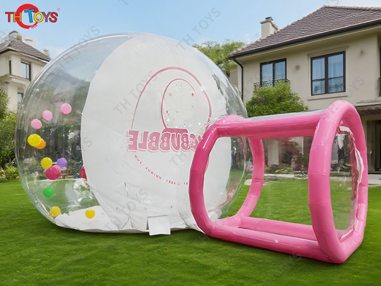 big Inflatable bubble house, Human Size clear tent inflatable snow globe with tunnel for Christmas