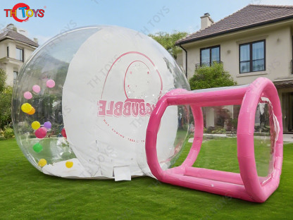 big Inflatable bubble house, Human Size clear tent inflatable snow globe with tunnel for Christmas
