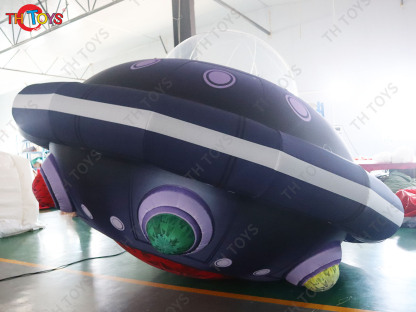 Giant Alien Inflatable UFO Flying Saucer Balloon Inflatable UFO Spaceship With Led Light Party Ideas Hanging Decorative Props