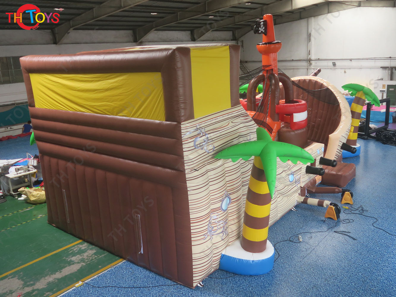 Giant Inflatable Pirate Slide Pirate Boat Theme Inflatable Playground Fun City for Sale