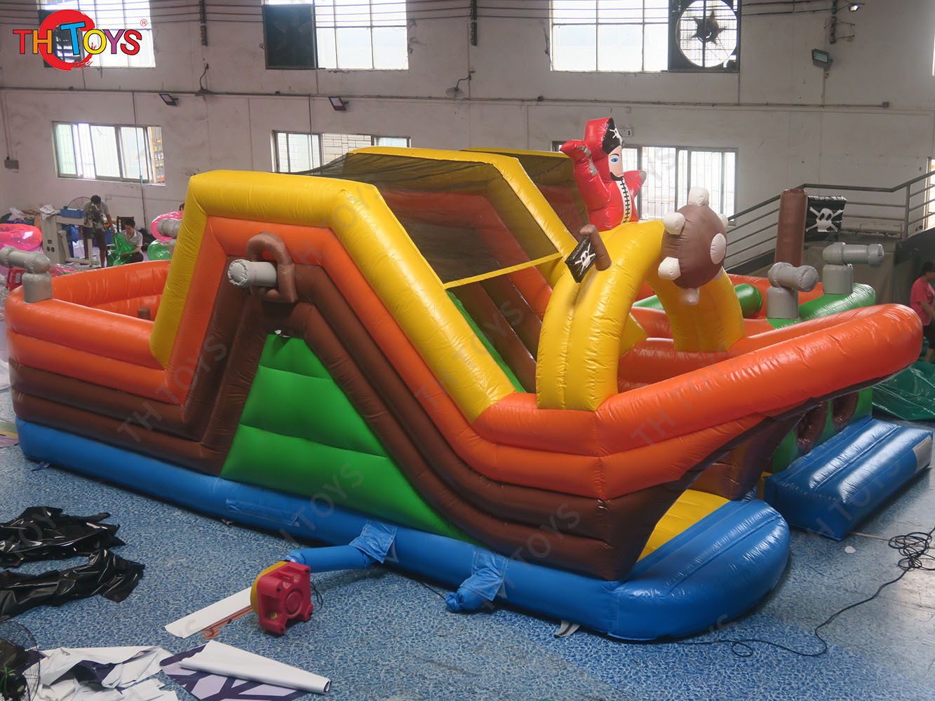 Giant Inflatable Pirate Slide Pirate Boat Theme Inflatable Playground Fun City for Sale