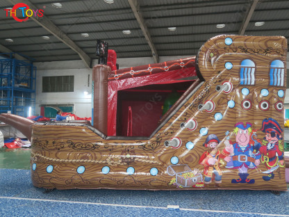 [Copy]Giant Inflatable Pirate Slide Pirate Boat Theme bouncer slide for Sale