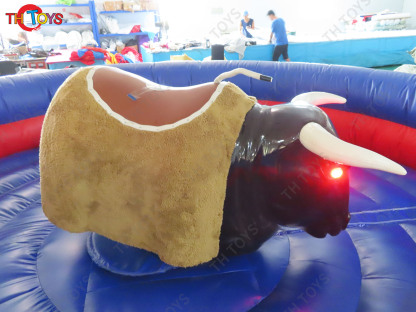 sea shipment,Amusement park games rodeo mechanical bull,5m 17ft inflatable bullfighting machine for adults n kids