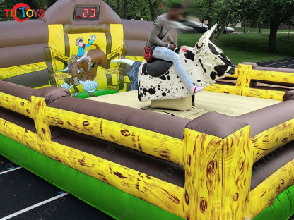 5x5m Mechanical Bull Riding For Carnivals Inflatable Rodeo Bull Game