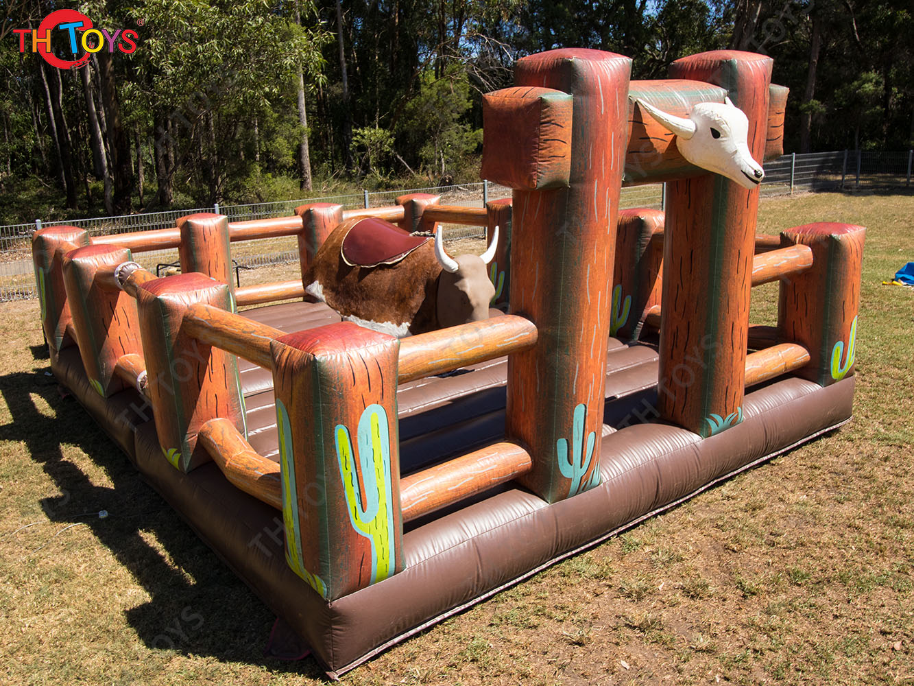 5x5m Mechanical Bull Riding For Carnivals Inflatable Rodeo Bull Game