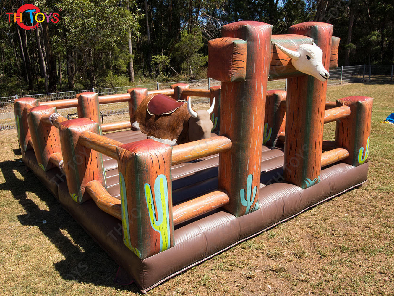 5x5m Mechanical Bull Riding For Carnivals Inflatable Rodeo Bull Game