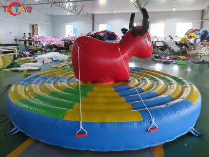 Inflatable Manual Human Bull Riding Sport Game pull-riding rodeo game inflatable bull fighting carnival Game
