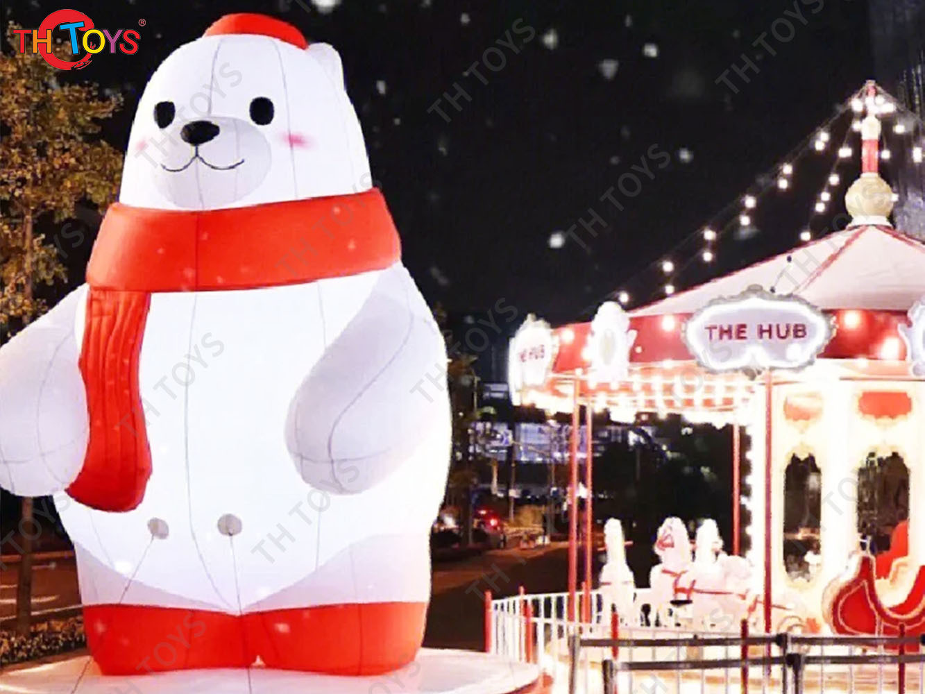 Led Lighting Inflatable Polar Bear model customized inflatable Christmas bear cartoon for decoration