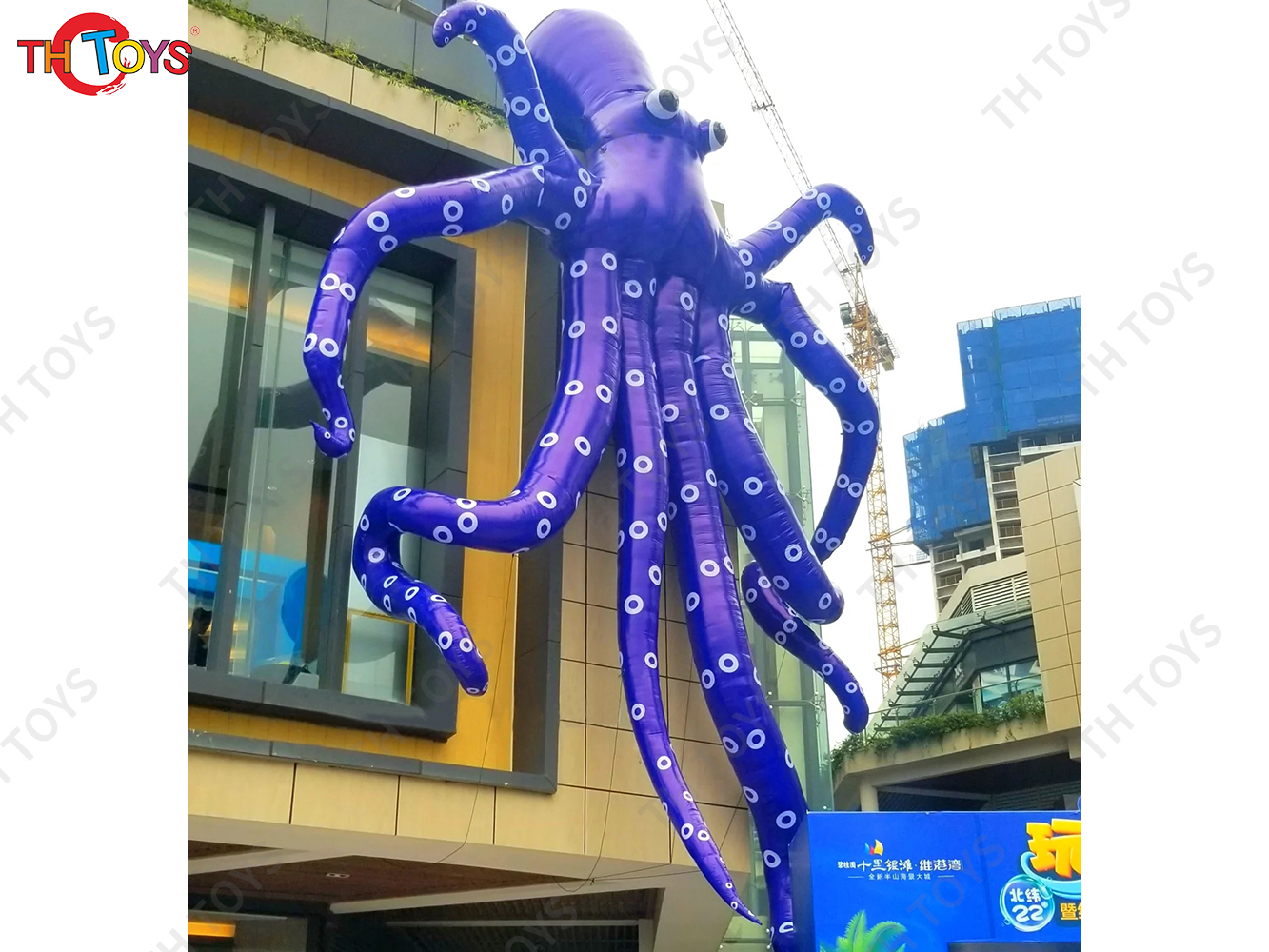 4M 5M Giant Inflatable Cartoon Octopus Air Blow Squid with Tentacles Nightclub Wall Decoration Halloween Event Advertising Props