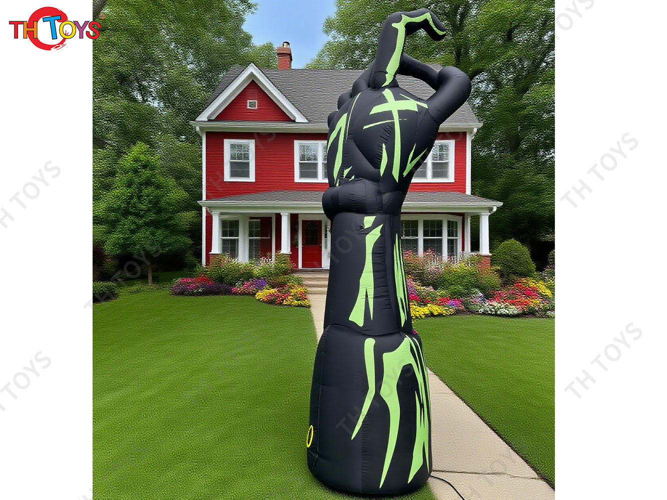 Fast Air Ship Halloween Terror Inflatable Hand Model LED Lighting Halloween Glow Inflatable Hands Ground Balloon for Event Prop