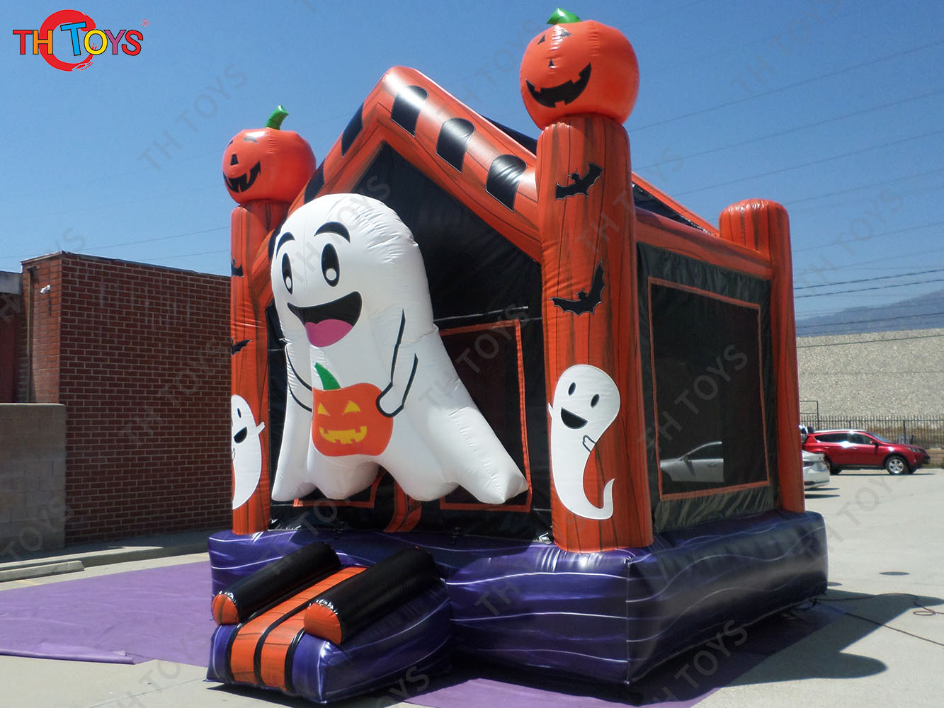 Fast Shipping 13*13ft Halloween Inflatable Bouncer with Ghost Cartoon Commercial Inflatable Bounce House Castle for Children