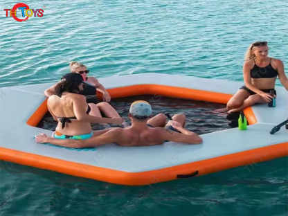 Factory Sell Inflatable Tumbling Track Water Dock Drop Stitch Inflatable Floating Platform Inflatable Water Floating Island