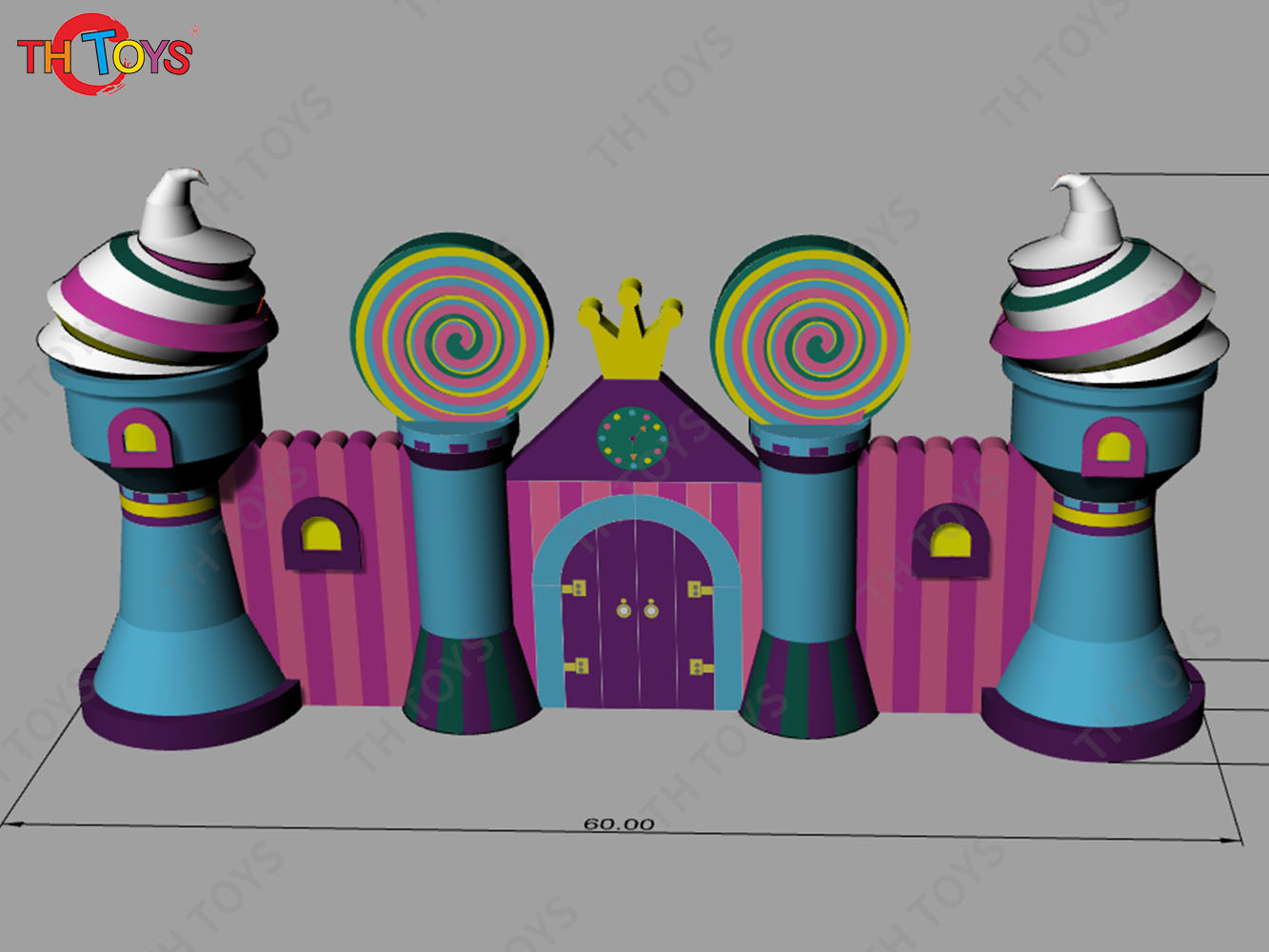 6m wide Outdoor Decoration Inflatable Ice Cream Background Wall With Entrance Arch for Sale