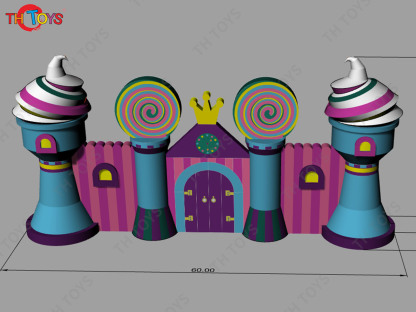 6m wide Outdoor Decoration Inflatable Ice Cream Background Wall With Entrance Arch for Sale