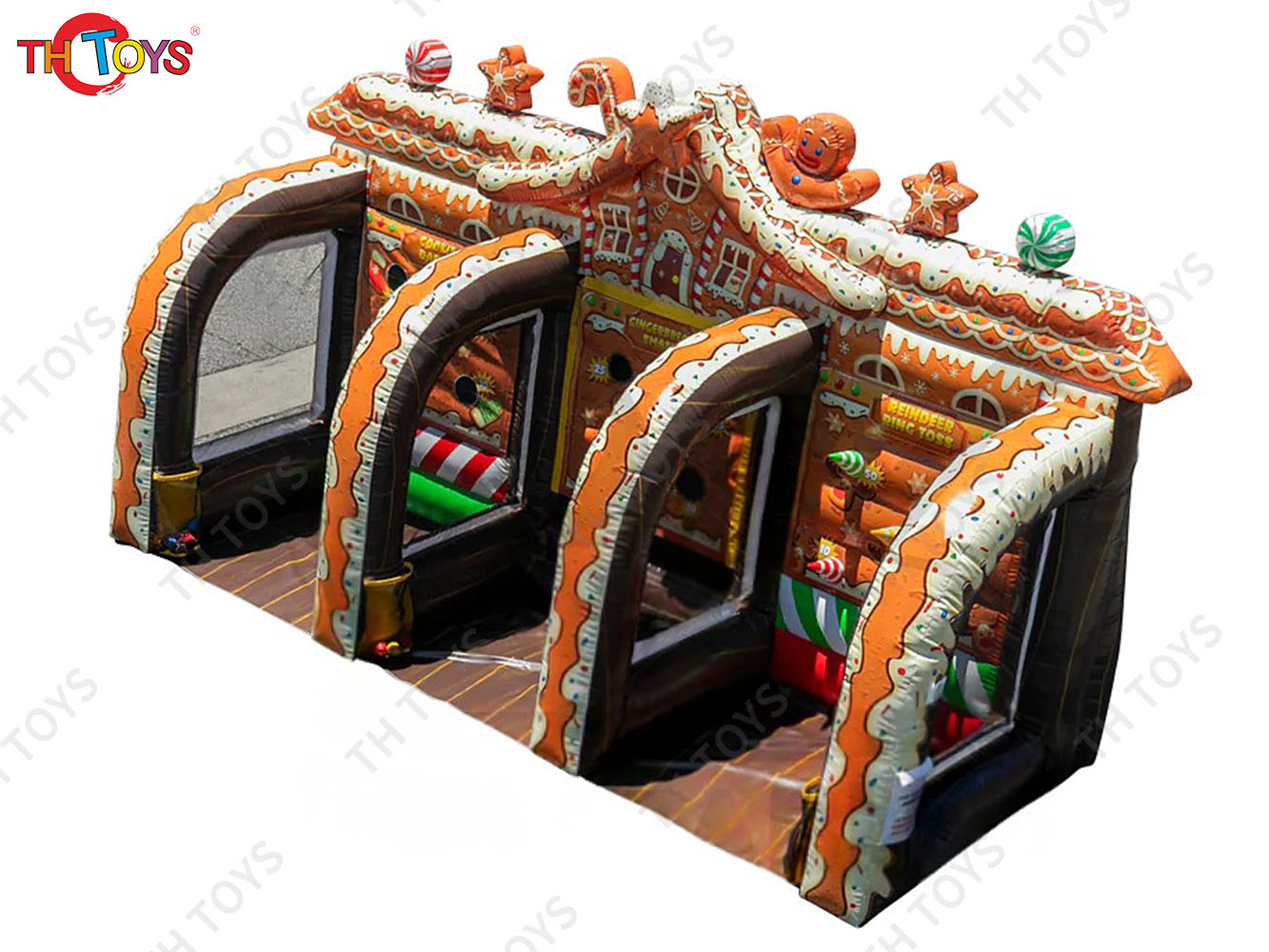 5.5x2.5x3m New Carnival Inflatable Gingerbread Games 3 in 1 Dart Game Shash game Ring Toss game
