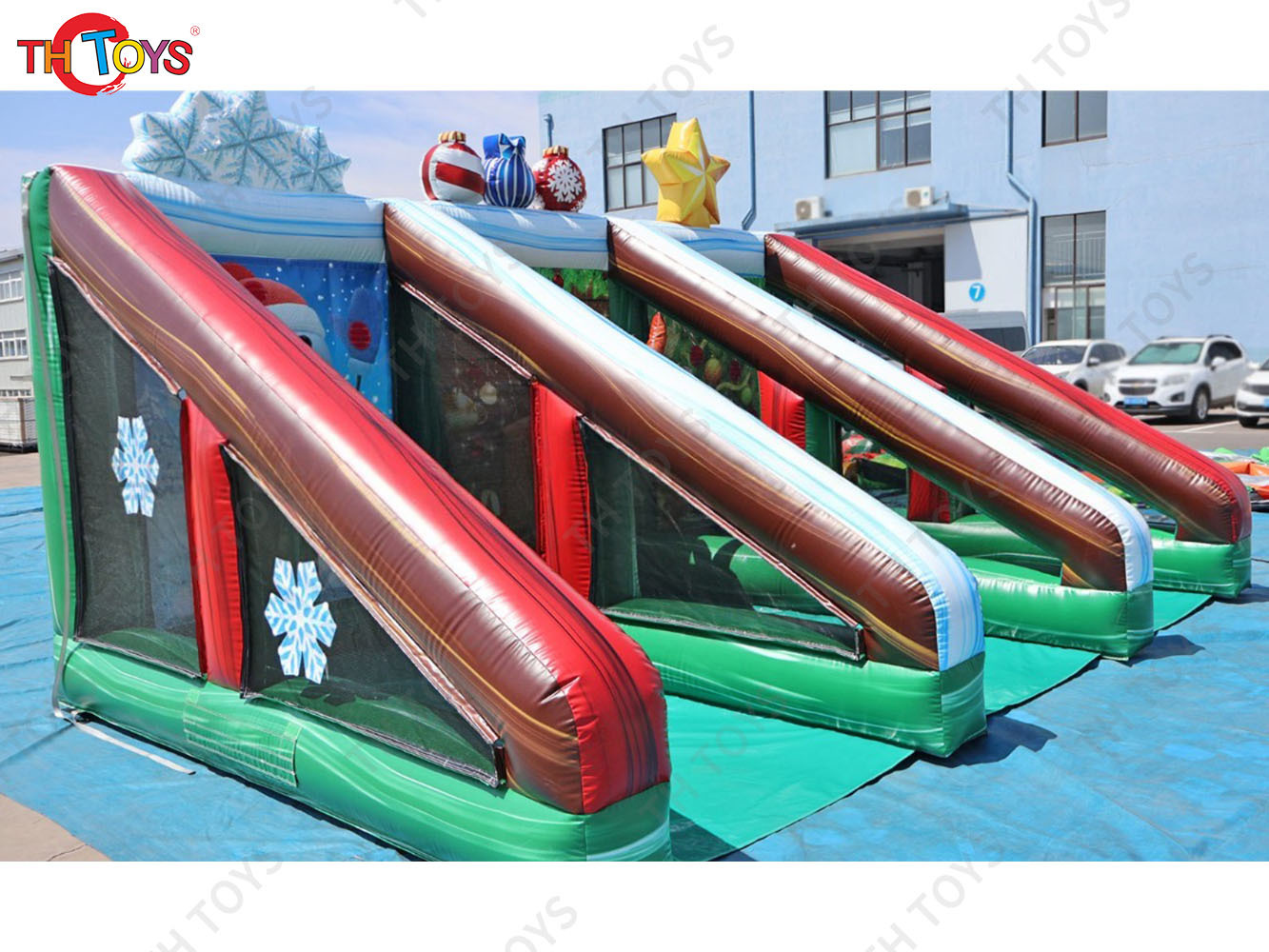 5x3m Christmas theme inflatable 3 in 1 carnival game
