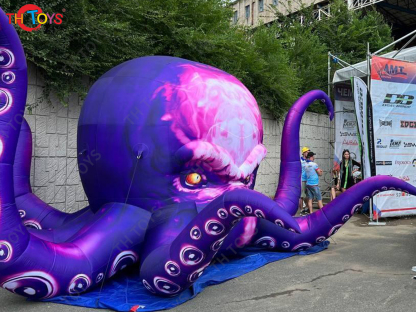 Giant Inflatable Cartoon Octopus Air Blow Squid with Tentacles Nightclub Wall Decoration Halloween Event Advertising Props