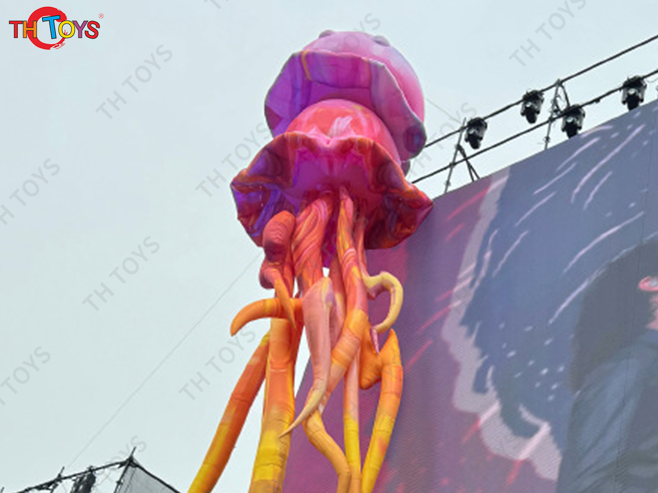 Giant Inflatable Cartoon Octopus Air Blow Squid with Tentacles Nightclub Wall Decoration Halloween Event Advertising Props