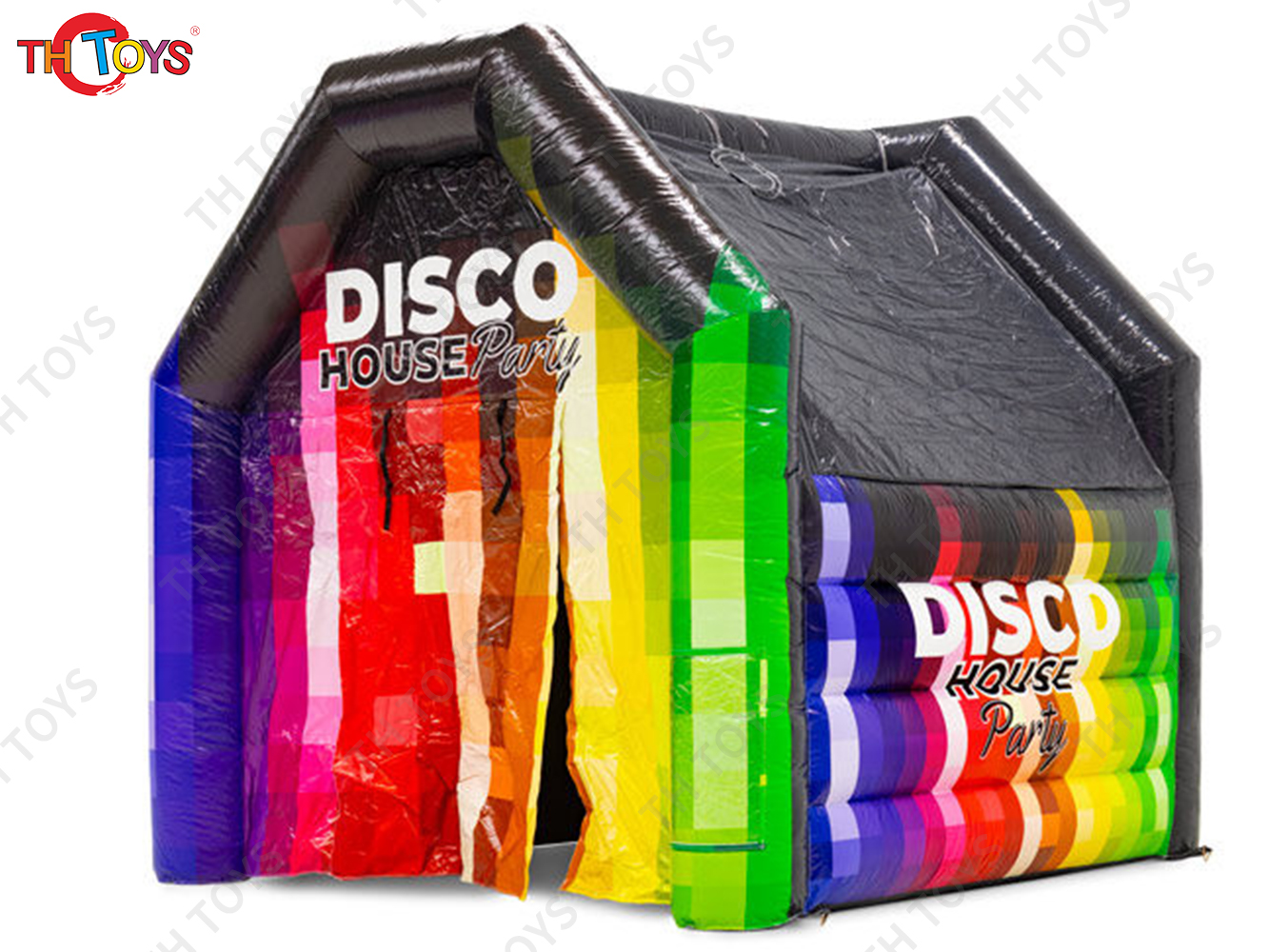 18ft custom cheap Large black disco tent, outdoor party disco inflatable nightclub dome tent with light
