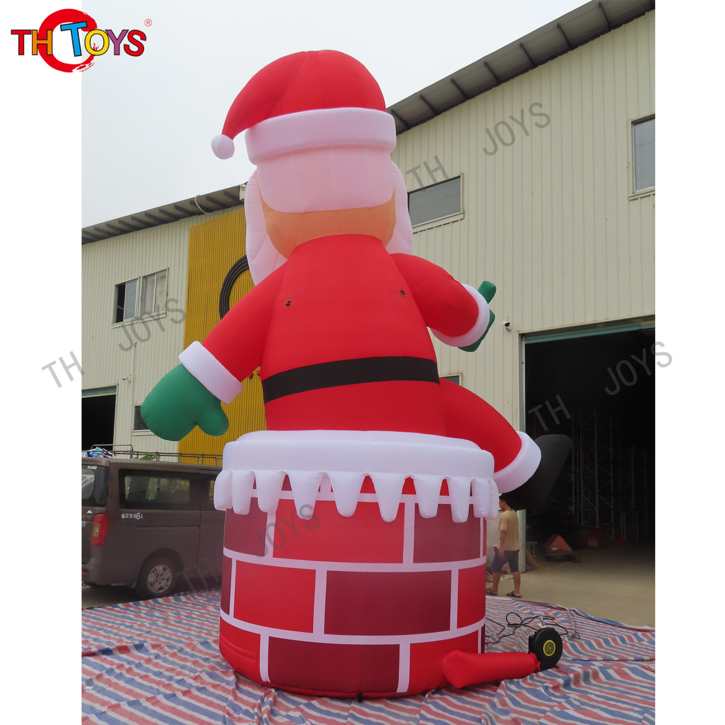 Funny inflatable santa claus for outdoor lighted christmas of factory sale directly