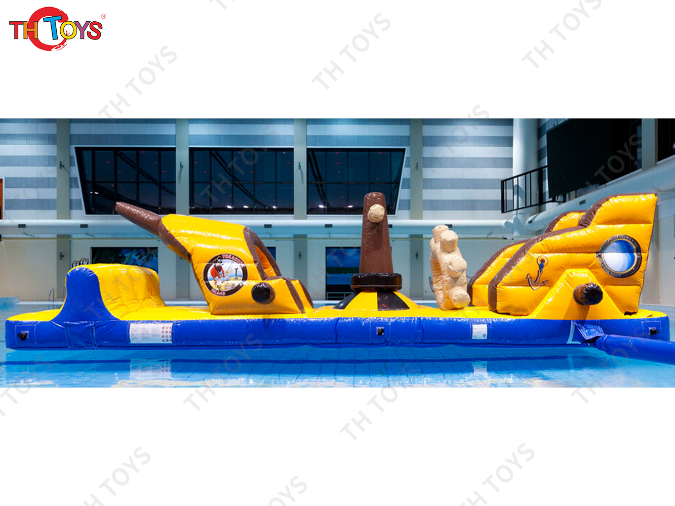 Inflatable Floating Water Obstacle Course,pirate ship commercial inflatable obstacle course on swimming pool