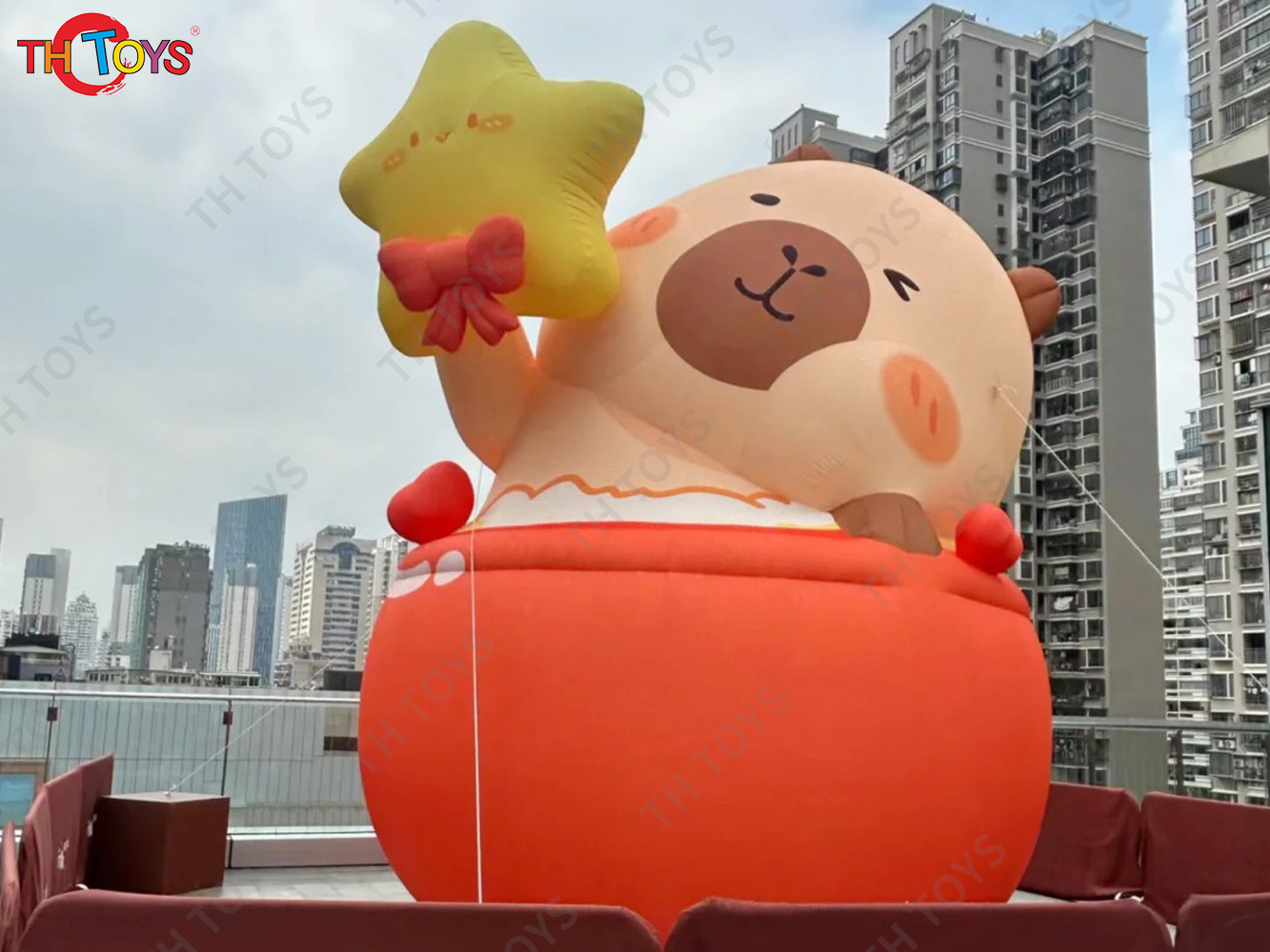 Commercial Advertising Giant Inflatable Capybara Cartoon Inflatable Animals Replica for Center Park Yard Decor