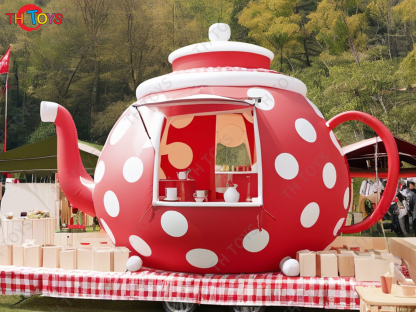 5x3.5m Inflatable Teapot Stage Tent Event Marketing Inflatable Snack Booth Lawn Tent Shelter