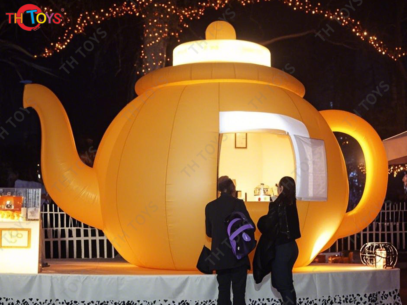 5x3.5m Inflatable Teapot Stage Tent Event Marketing Inflatable Snack Booth Lawn Tent Shelter