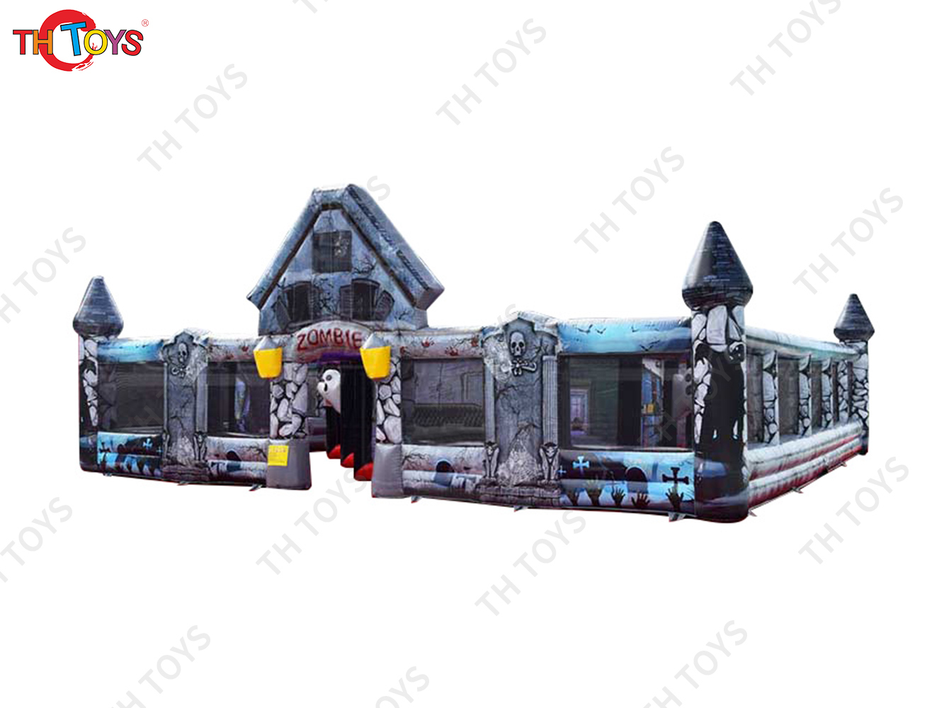 Inflatable Zombie Halloween Haunted House Laser Tag Maze Horrible Inflatable Ghost Puzzle labyrinth Game