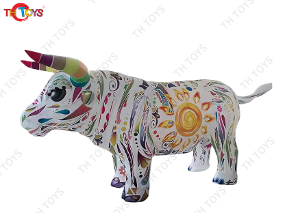 Event Exhibition Printed Inflatable Colorful Bull/goat animal model, customized cow goat balloon for sale