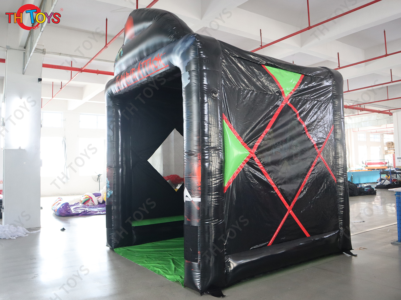 10x12ft Inflatable Zombie Attack Axe Throwing And Archery Shooting Game