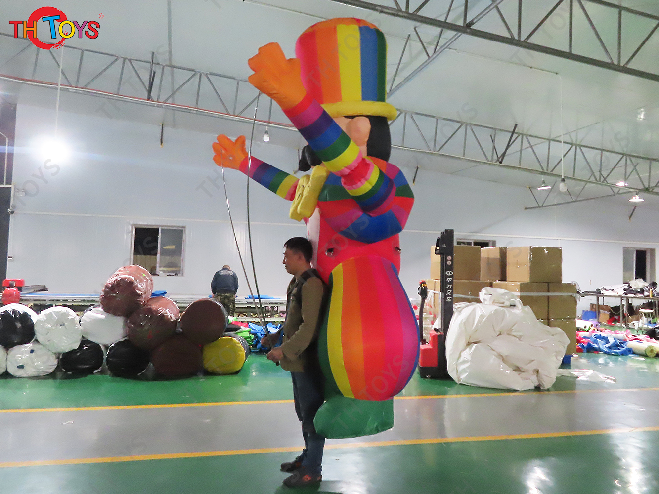 Cartoon Clown DIY Walking Dance Inflatable Air Model for Playground Performance Props Festival Supermarket Circus Puppet