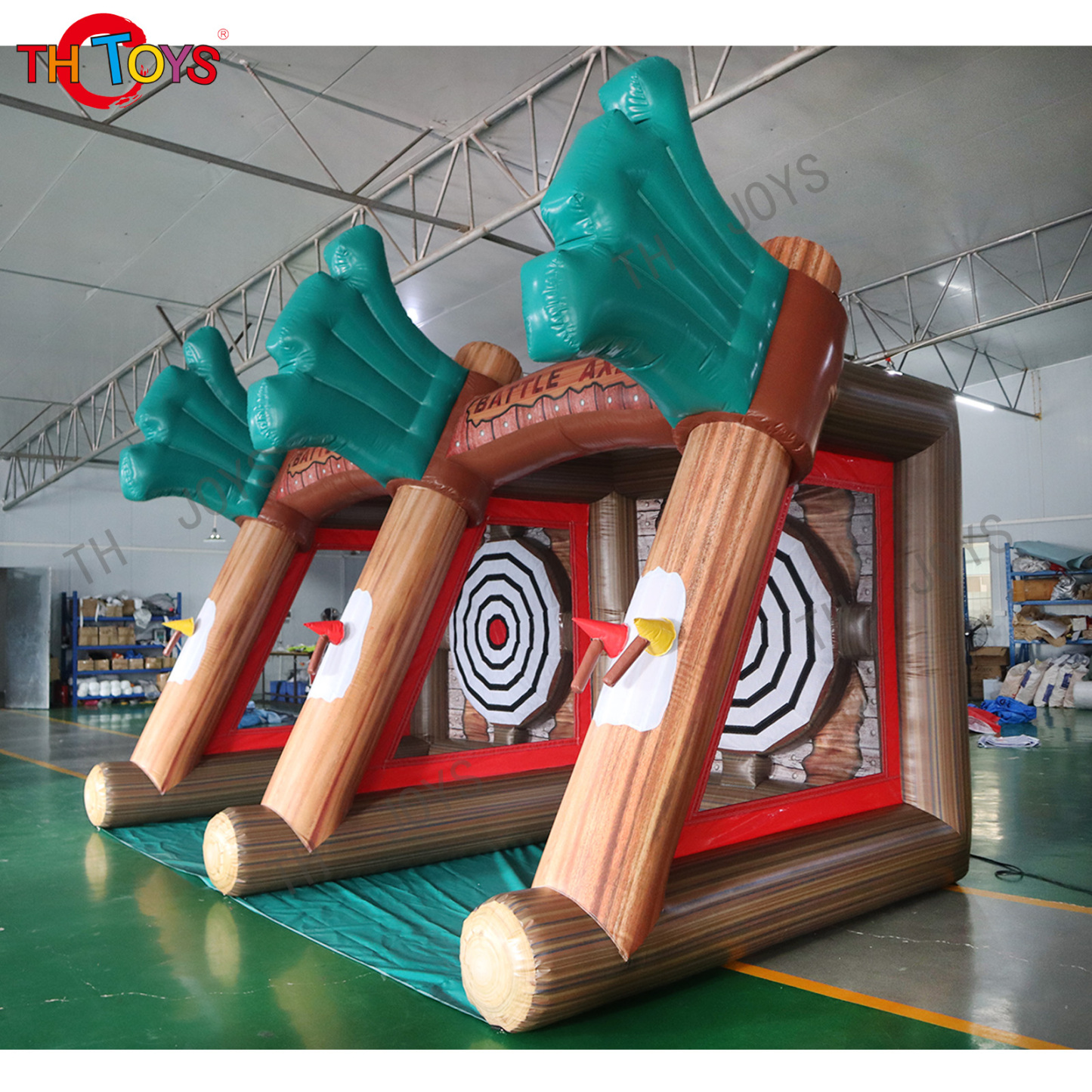 inflatable carnival sports athletic target shoot games inflatable targets shooting cage game axe throwing game