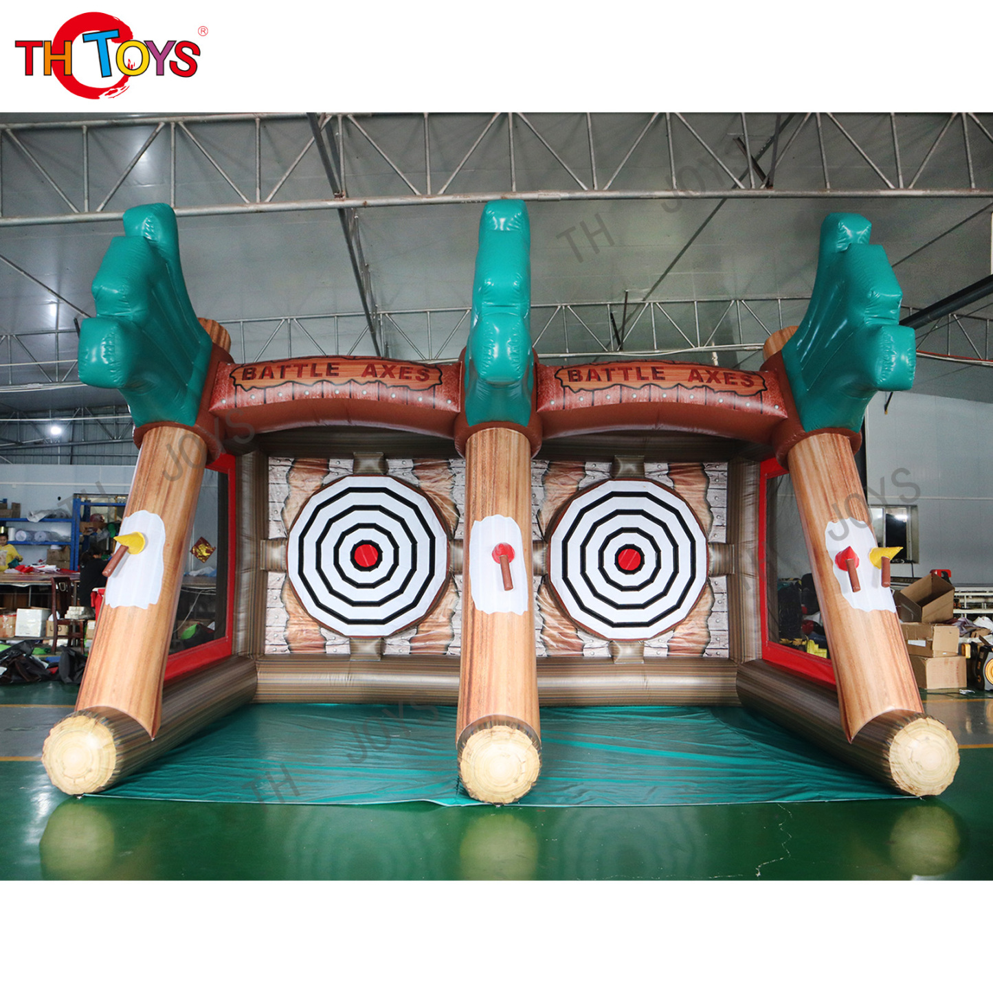 inflatable carnival sports athletic target shoot games inflatable targets shooting cage game axe throwing game