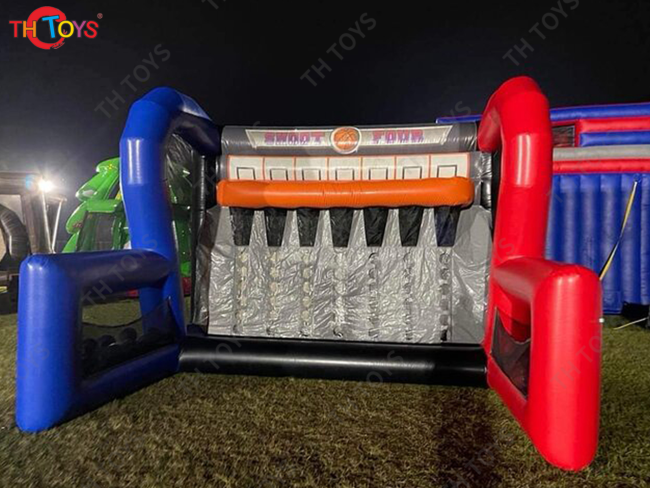 4x3m New Game Commercial Basketball Toss Inflatable Connect Four Hot Shot Basketball Carnival Games