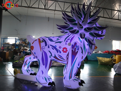 Colorful Giant Inflatable Lion With Led Lights Large Inflatable  Animal Cartoon For Outdoor Advertising