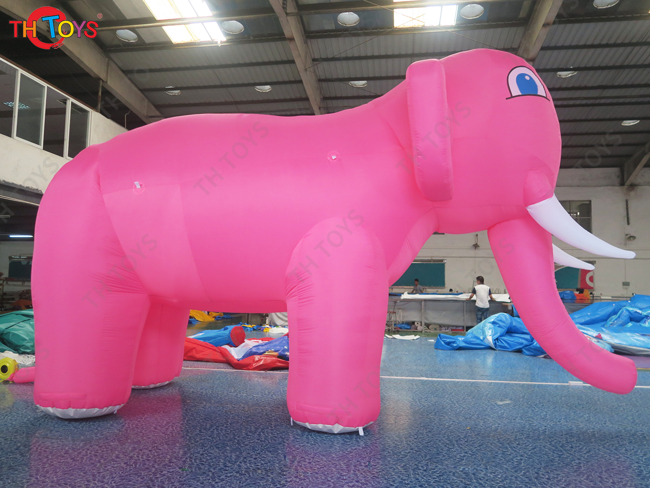 Outdoor Advertising Inflatable Elephant Replica Ground Balloon Giant Pink Inflatable Elephant Model