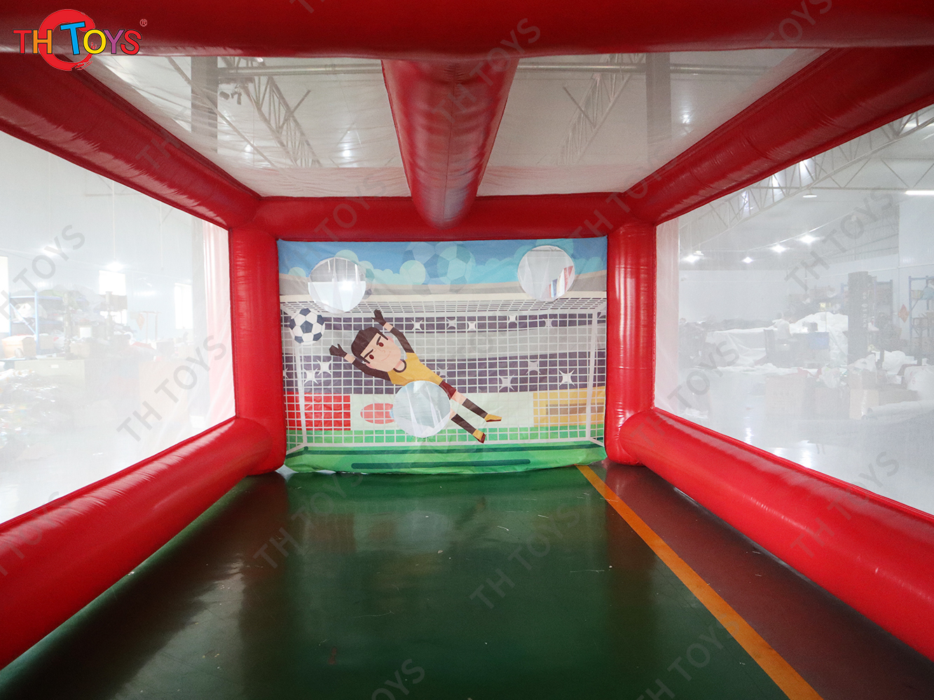 4x3m Inflatable Football Shoot Out Game Inflatable Football Kicking Shooting Goal