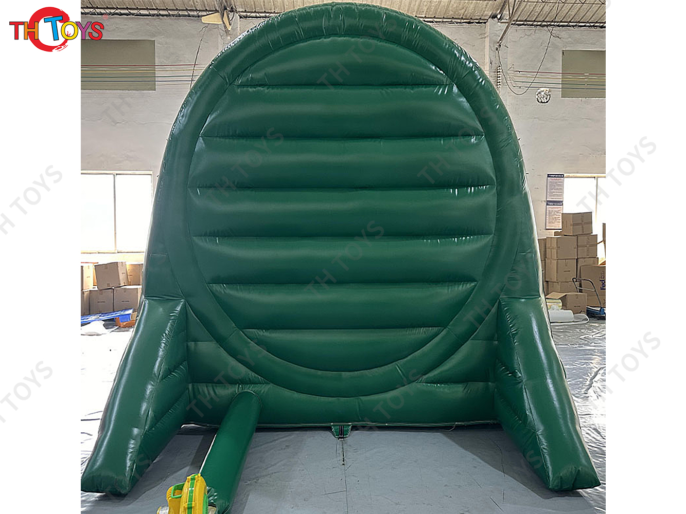 Green Inflatable Target Shooting Carnival Sport Game Commercial Inflatable Football Dart Board Interactive Game Toys with Blower