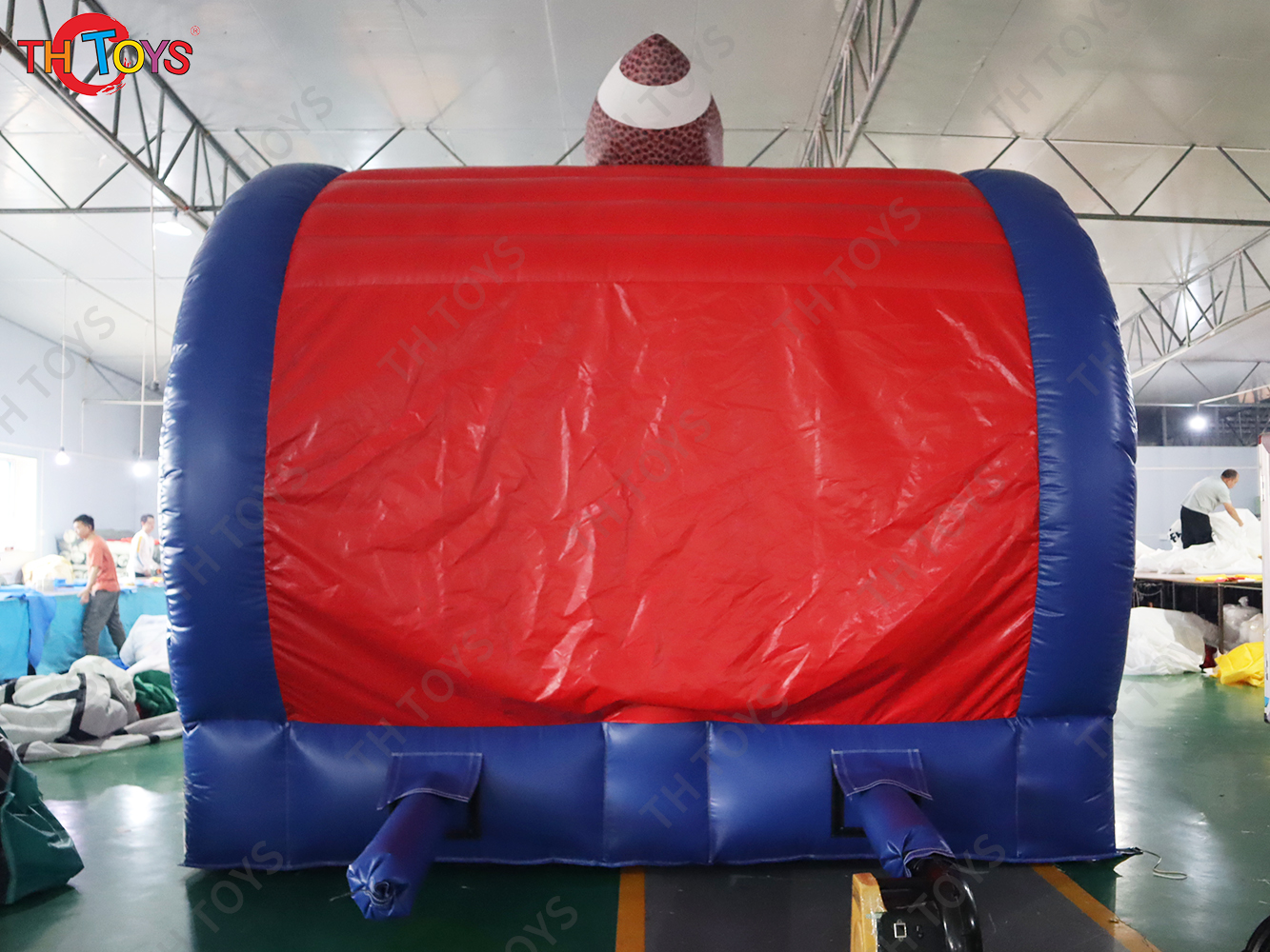 4x3x3mH Carnival Games Soccer Inflatable Football Toss First Down Outdoor Inflatable Football Throw Game for Party