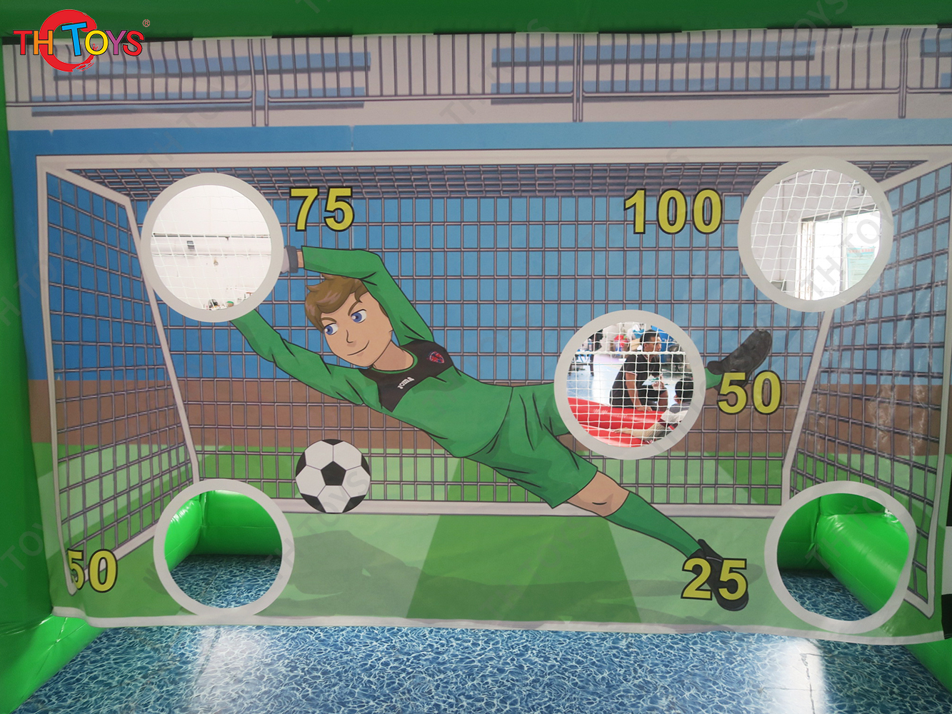 4x2x2.5m funny football shot inflatable soccer dart game/cheap inflatable football soccer goal for kids/free air ship to door