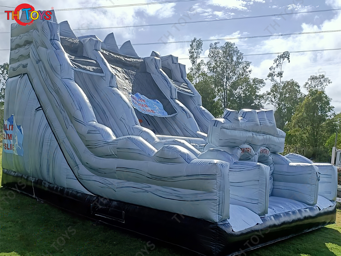 giant 8x5m inflatable slide, chiff slide climbing wall inflatable dry slide, commercial castle slides
