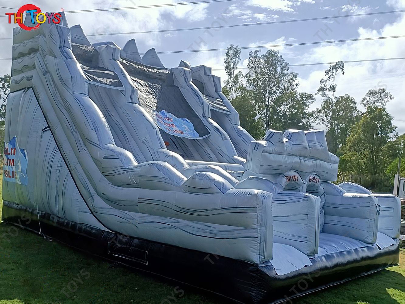 giant 8x5m inflatable slide, chiff slide climbing wall inflatable dry slide, commercial castle slides