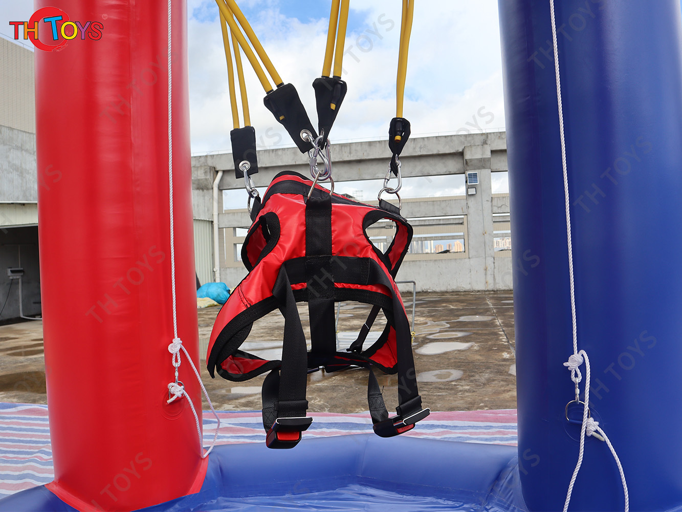 Inflatable Bungee Jump Game Airtight Inflatable Bounce Jumping Trampoline For Kids N Adults