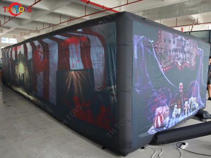 Custom Made Inflatable Halloween Haunted House Maze Blow Up Air Labyrinth Maze Challenge Game with Blower