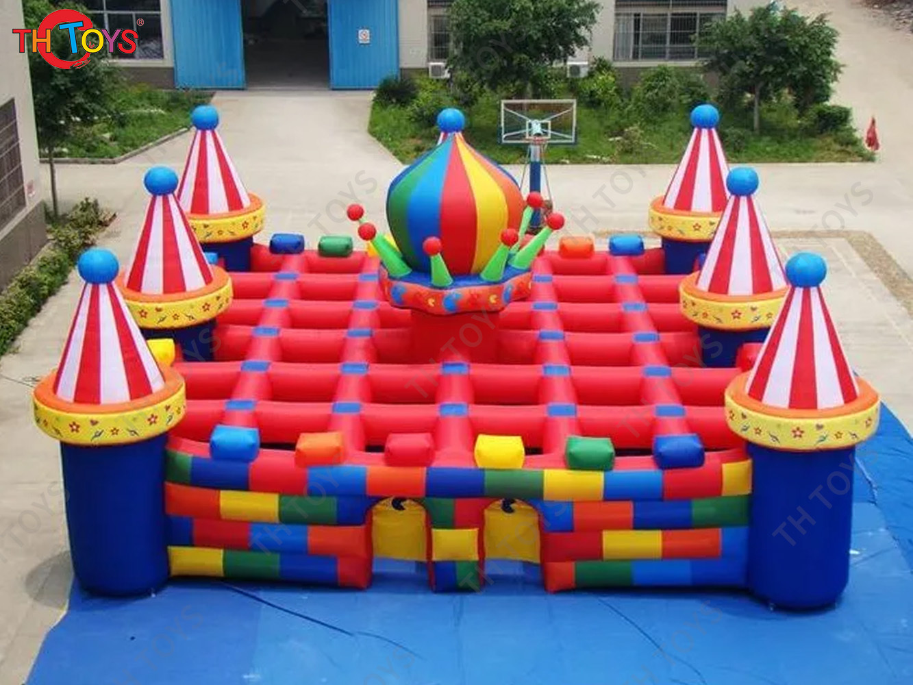 Fast Shipping Circus Theme Giant Inflatable Maze Big Top Castle Maze Tag with free air blower